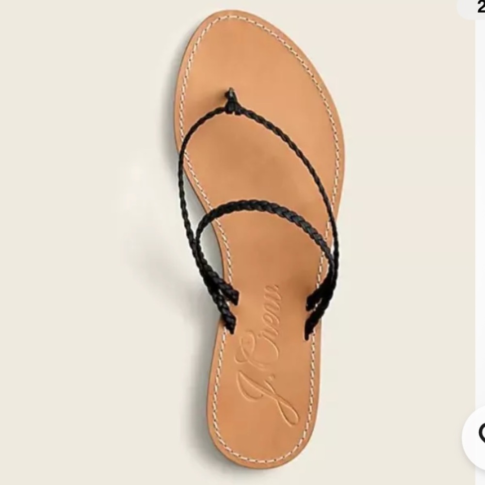 J. Crew Stylish Black Braided Leather Capri Sandals. Size 9.5 - Picture 2 of 10